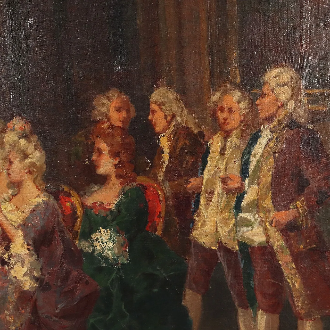 Salvatore Balsamo, Gallant scene, oil on canvas 4