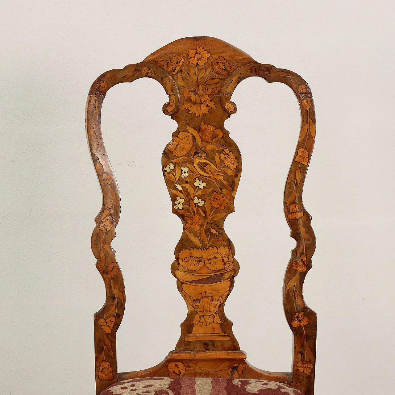 4 Sedie olandesi di gusto Barocchetto in quercia e radica, terzo quarto '800 3