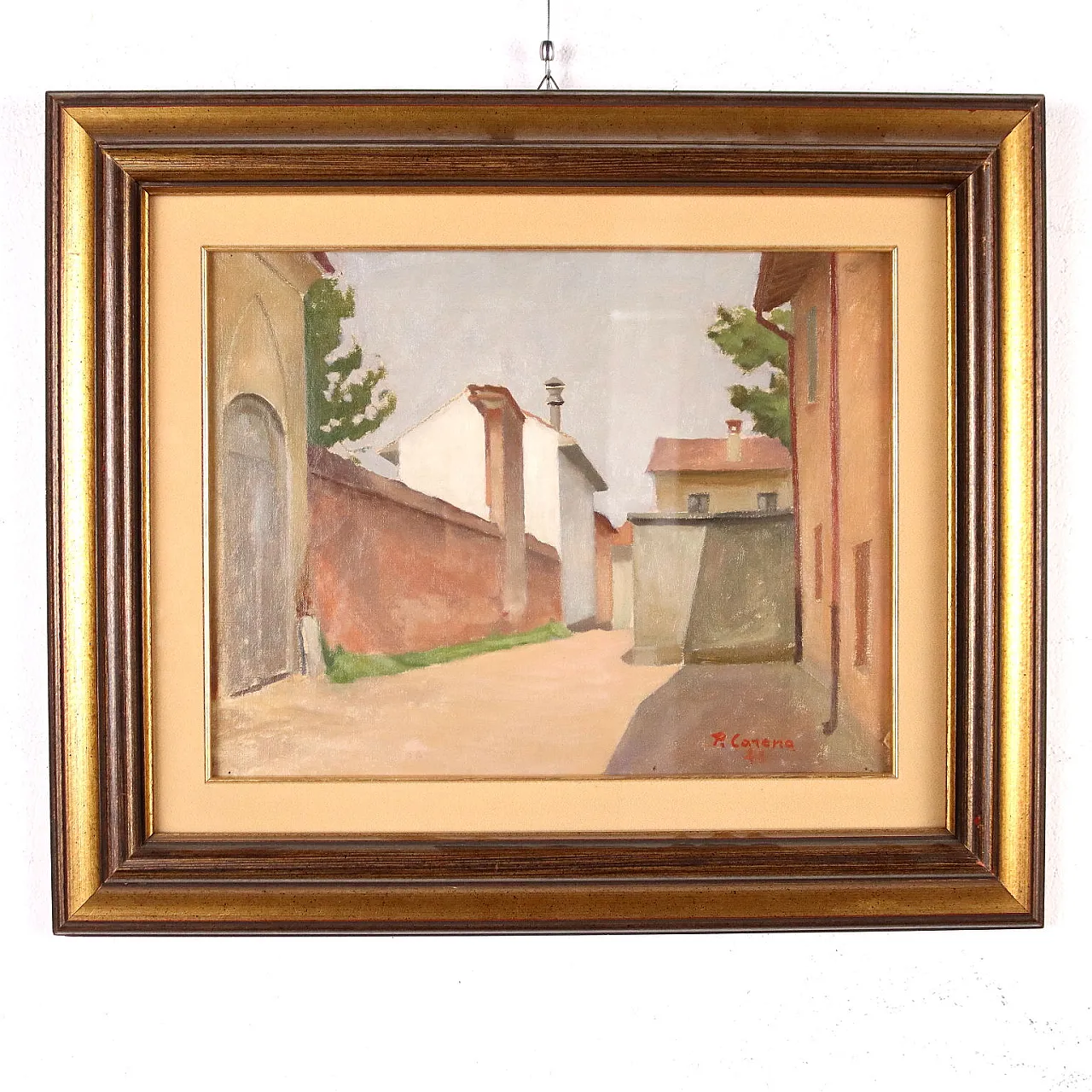 Primo Carena, Via di paese, olio su tela, 1941 1