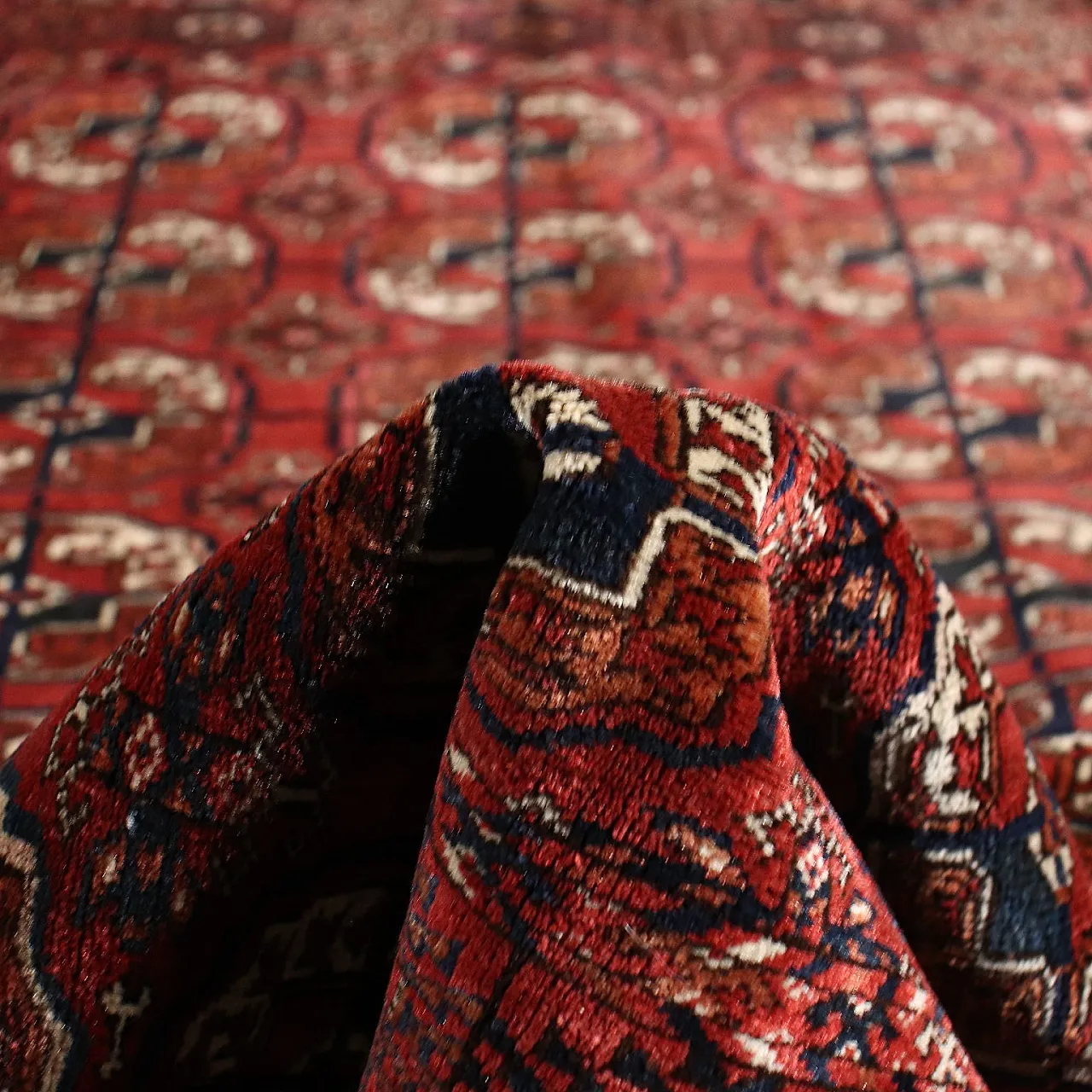 Bukhara Turkmenistan wool carpet, 1940s 9