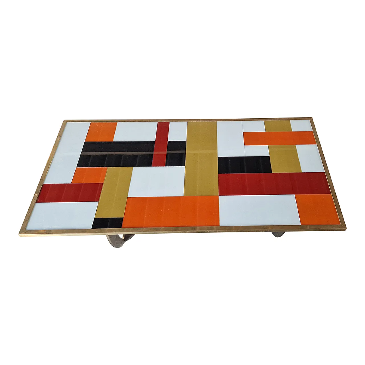 Tavolo in vetro di Murano e ottone, fine '900 3