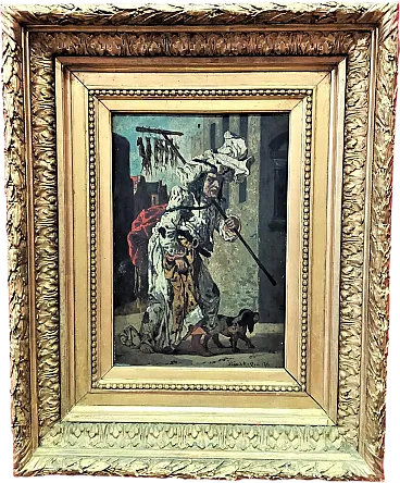 Rat Hunter, oil on panel by Jan Van De Kerkove , 19th century