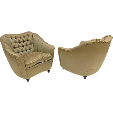 Pair of Gio Ponti curved armchairs for Casa e Giardino, 1940s