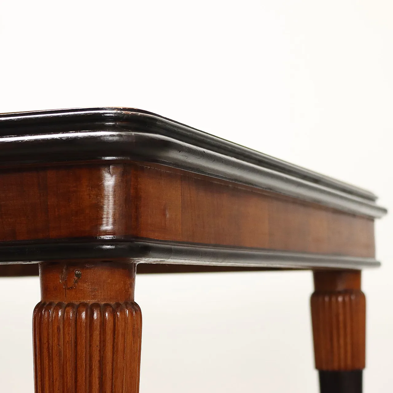 Ebony-stained wooden table with walnut veneer band, 1960s 4