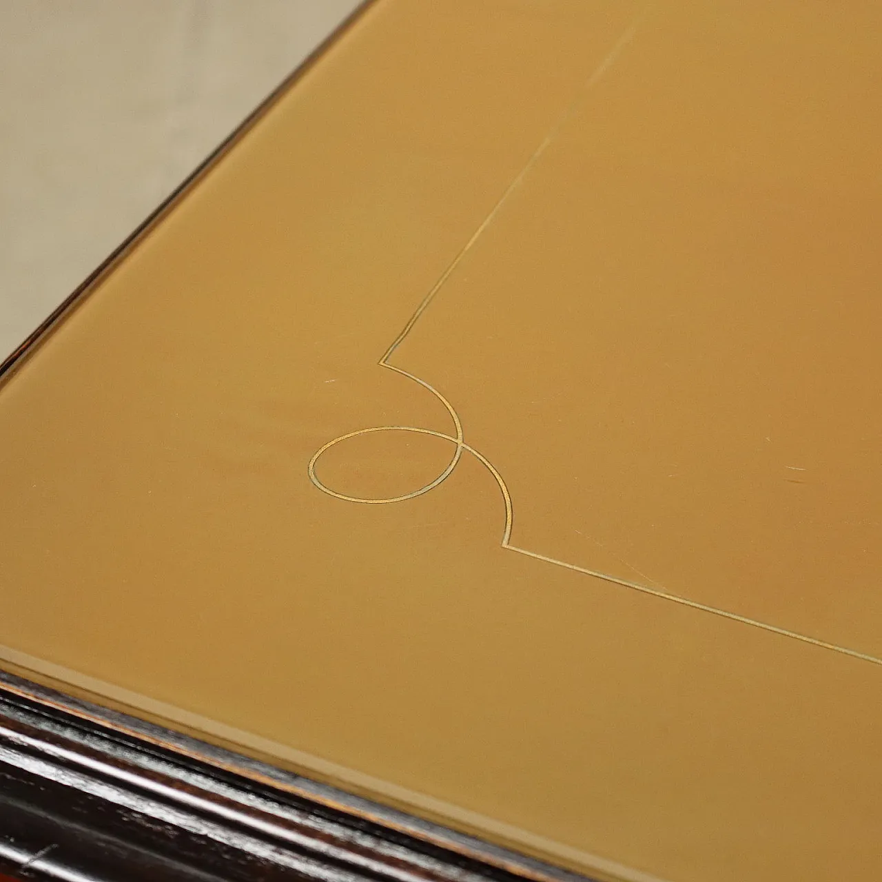 Ebony-stained wooden table with walnut veneer band, 1960s 5