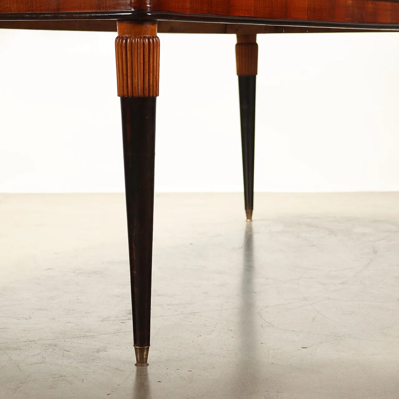 Ebony-stained wooden table with walnut veneer band, 1960s 7