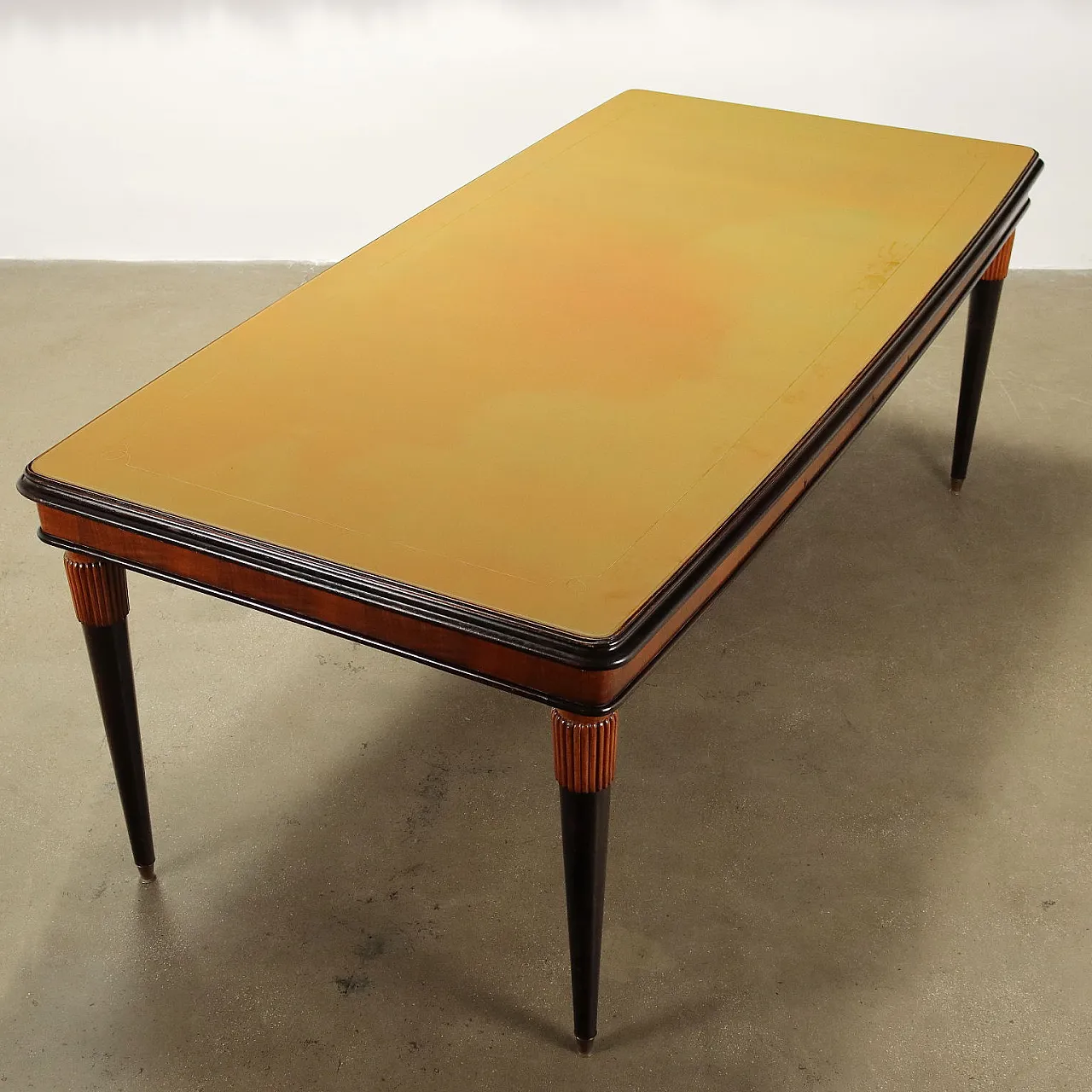 Ebony-stained wooden table with walnut veneer band, 1960s 8