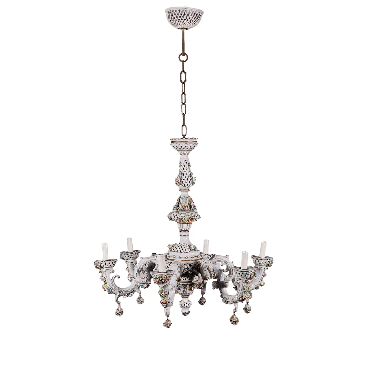 Lampadario in stile Capodimonte, del '900 1