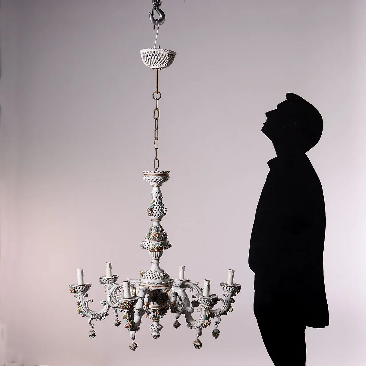 Lampadario in stile Capodimonte, del '900 2