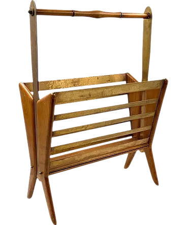 Mid-century Modern brass magazine rack, Ico e Luisa Parisi  Italy 1950