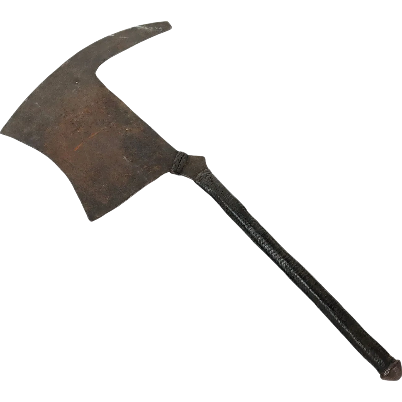 Manzhi iron and leather ceremonial dance axe, 20th century 9