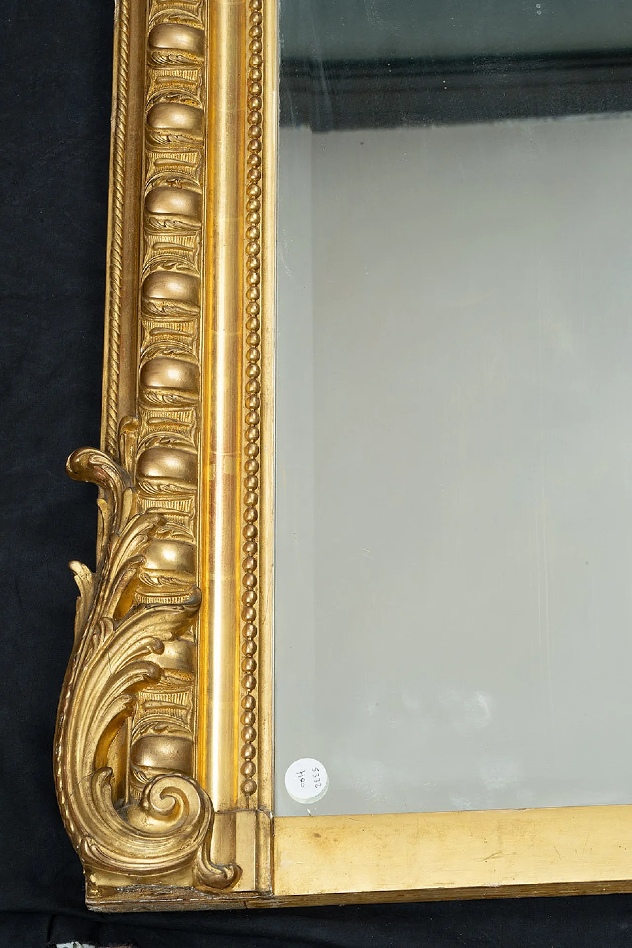 French Napoleon III mirror in gilded and carved wood, 19th century 3