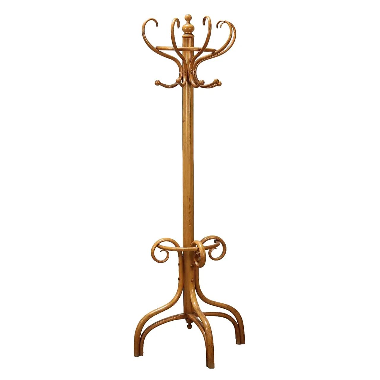 Clothes stand in curved beechwood by Fischel, late 19th century 1