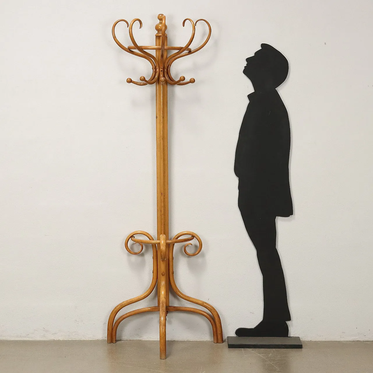 Clothes stand in curved beechwood by Fischel, late 19th century 2