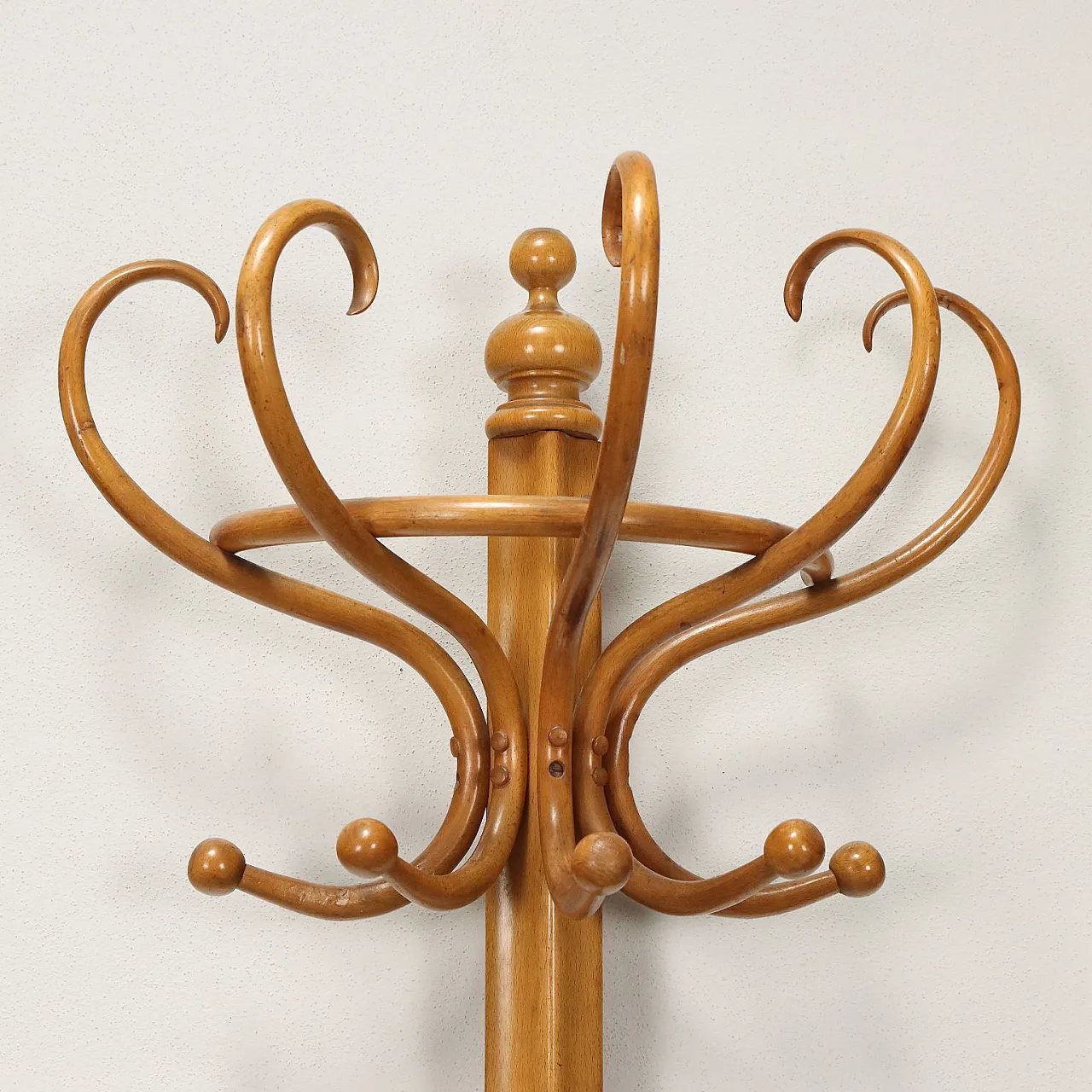 Clothes stand in curved beechwood by Fischel, late 19th century 3