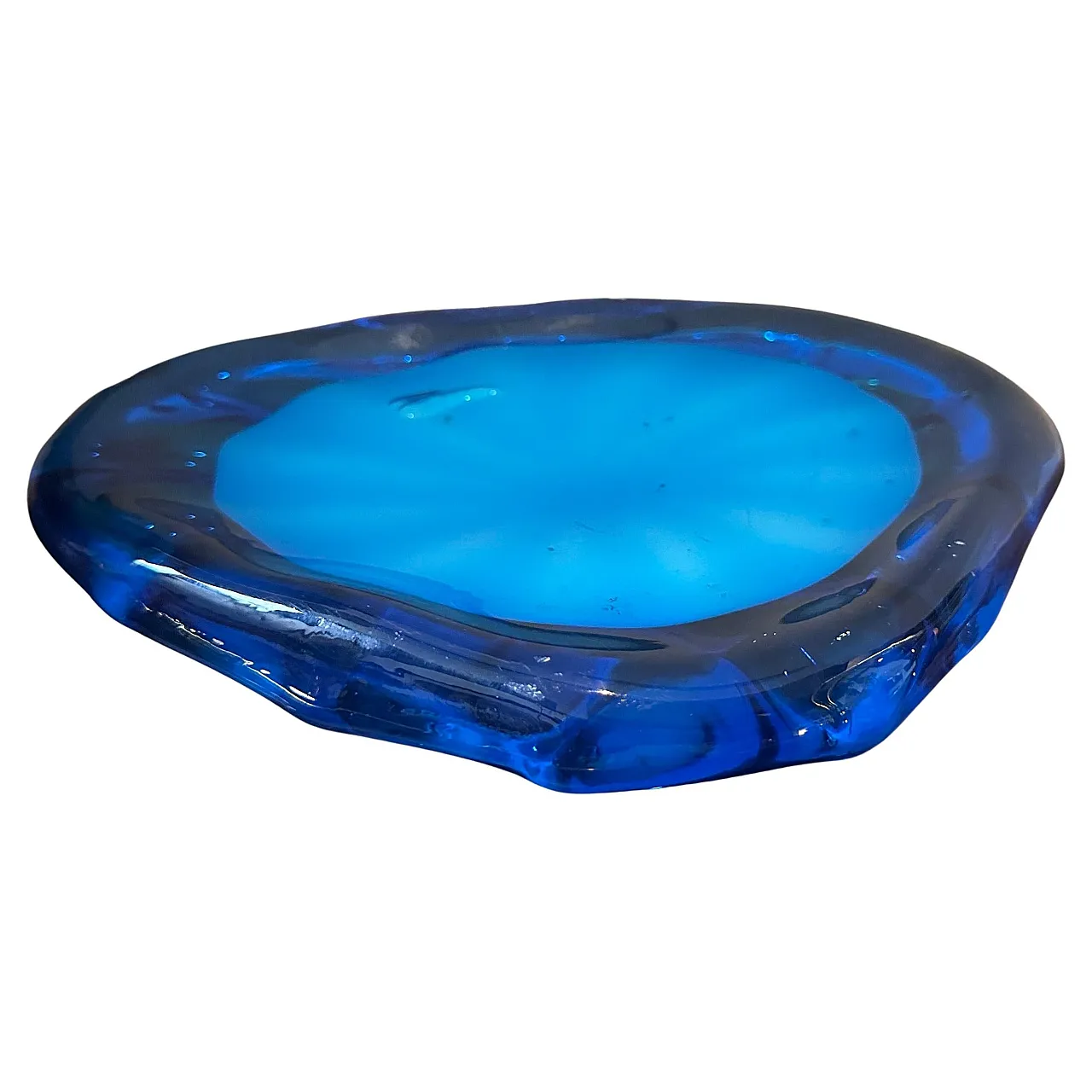 Vide pochette in blue and turquoise Murano glass, 1980s 1