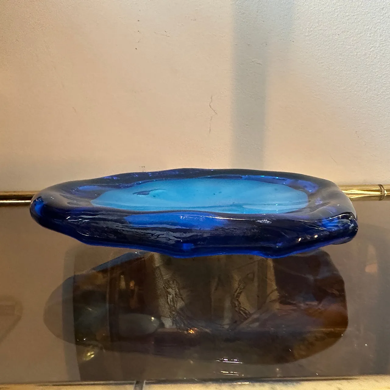 Vide pochette in blue and turquoise Murano glass, 1980s 2