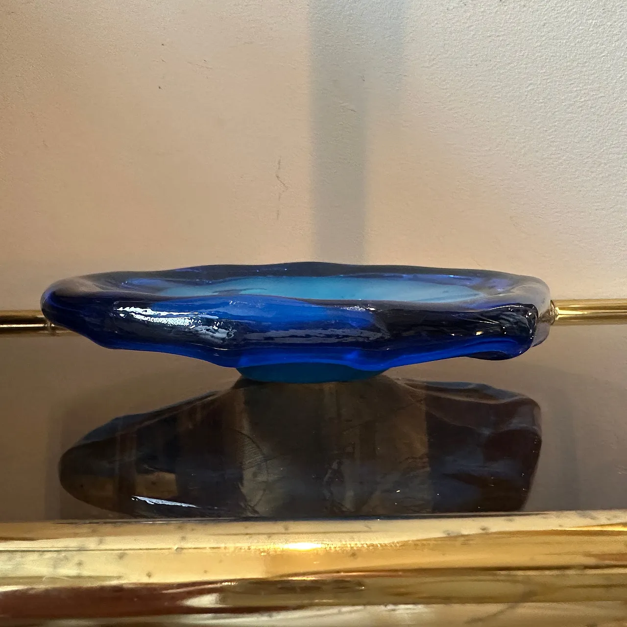 Vide pochette in blue and turquoise Murano glass, 1980s 3