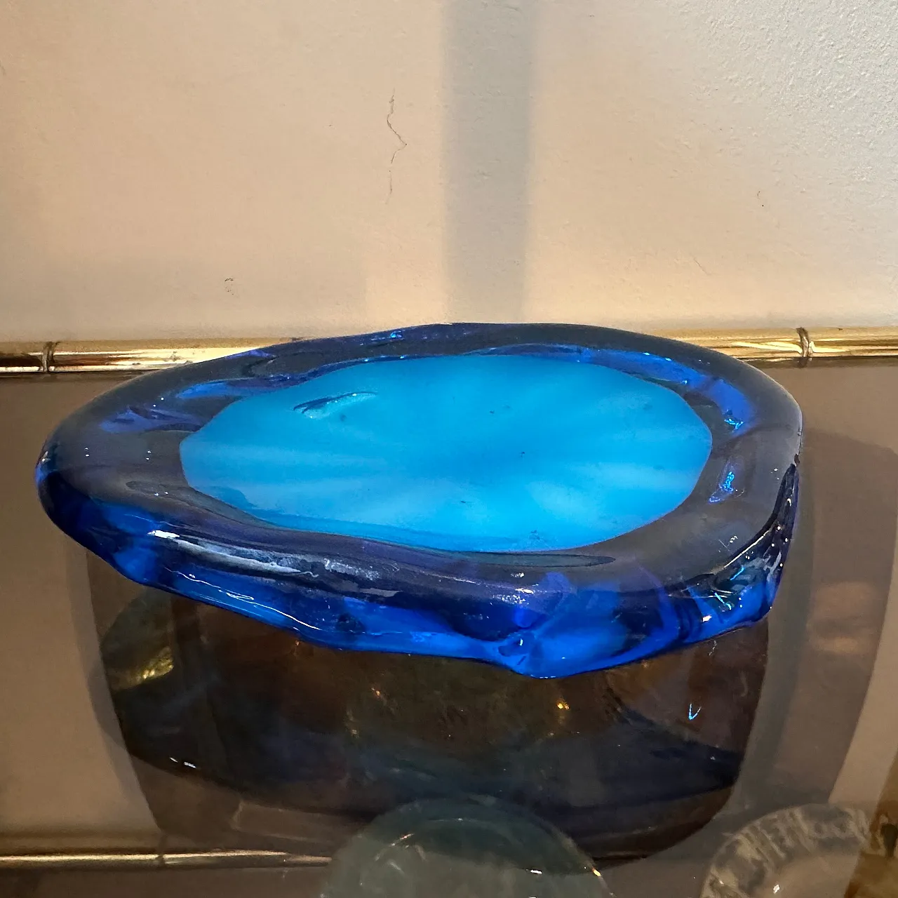 Vide pochette in blue and turquoise Murano glass, 1980s 4