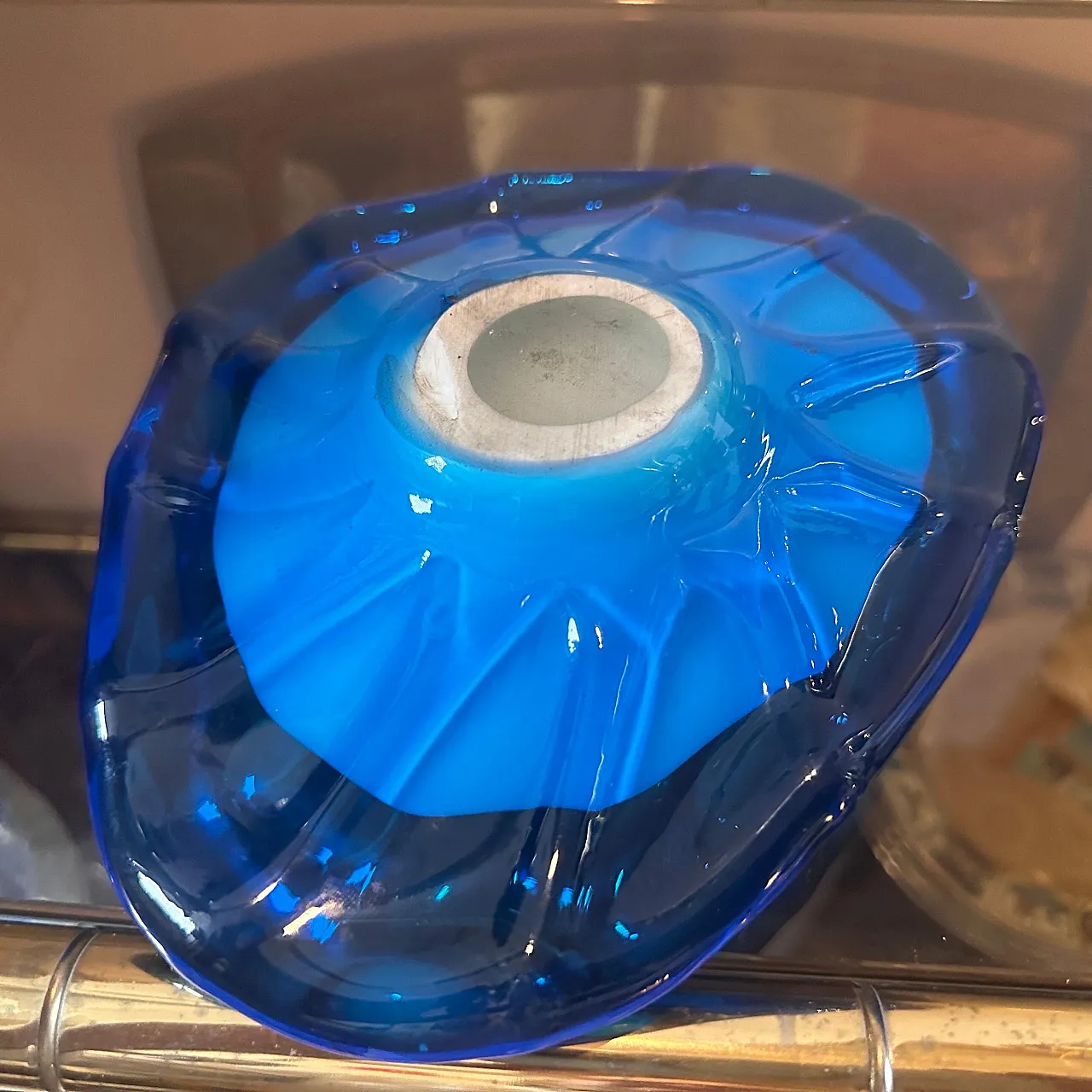 Vide pochette in blue and turquoise Murano glass, 1980s 10