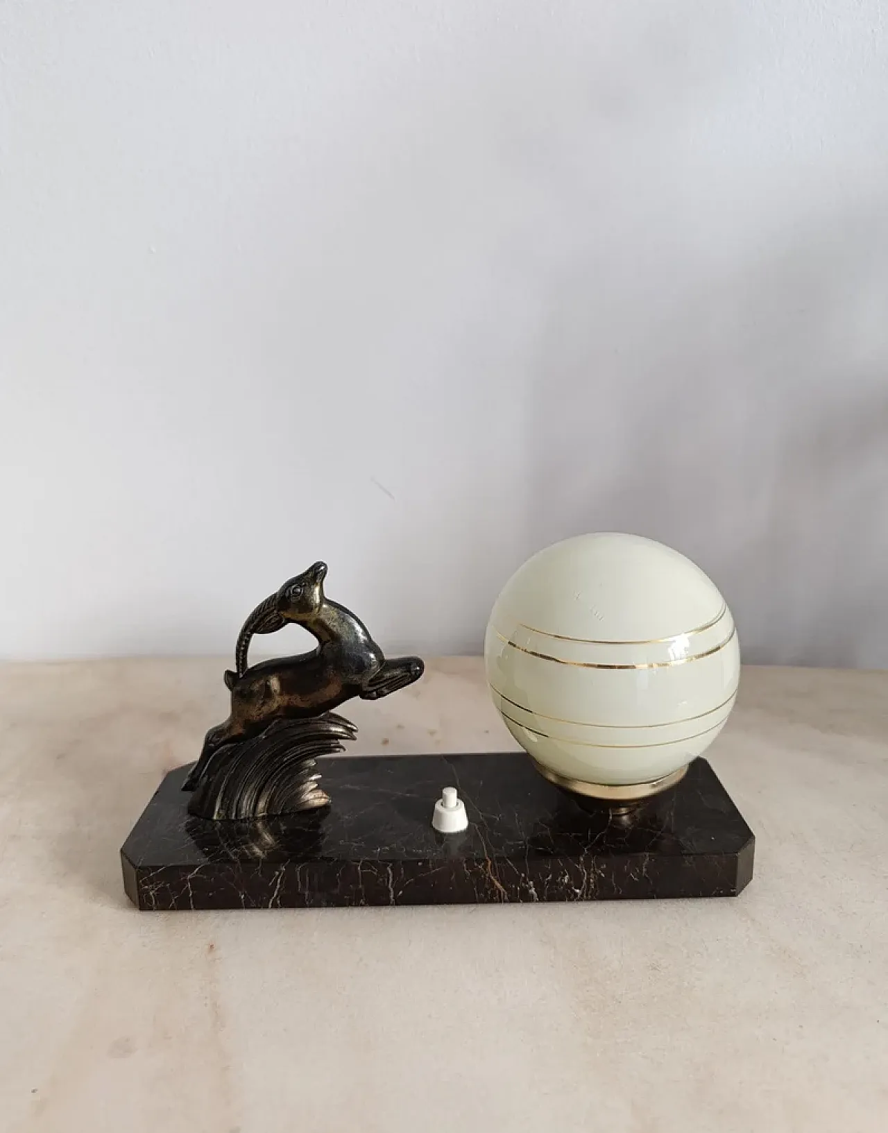 Art Deco Table Lamp with glass sphere, 1930s 1