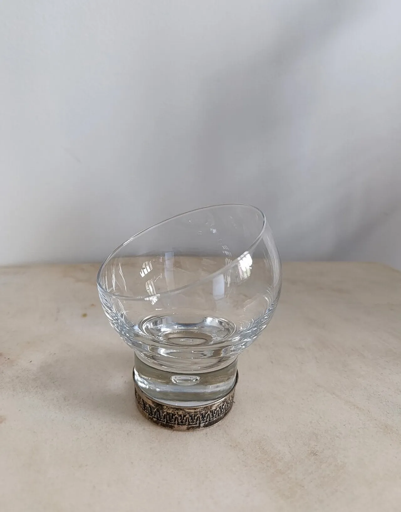 Champagne set tedesco a 8 pezzi in cristallo e silver plate, anni '60 3