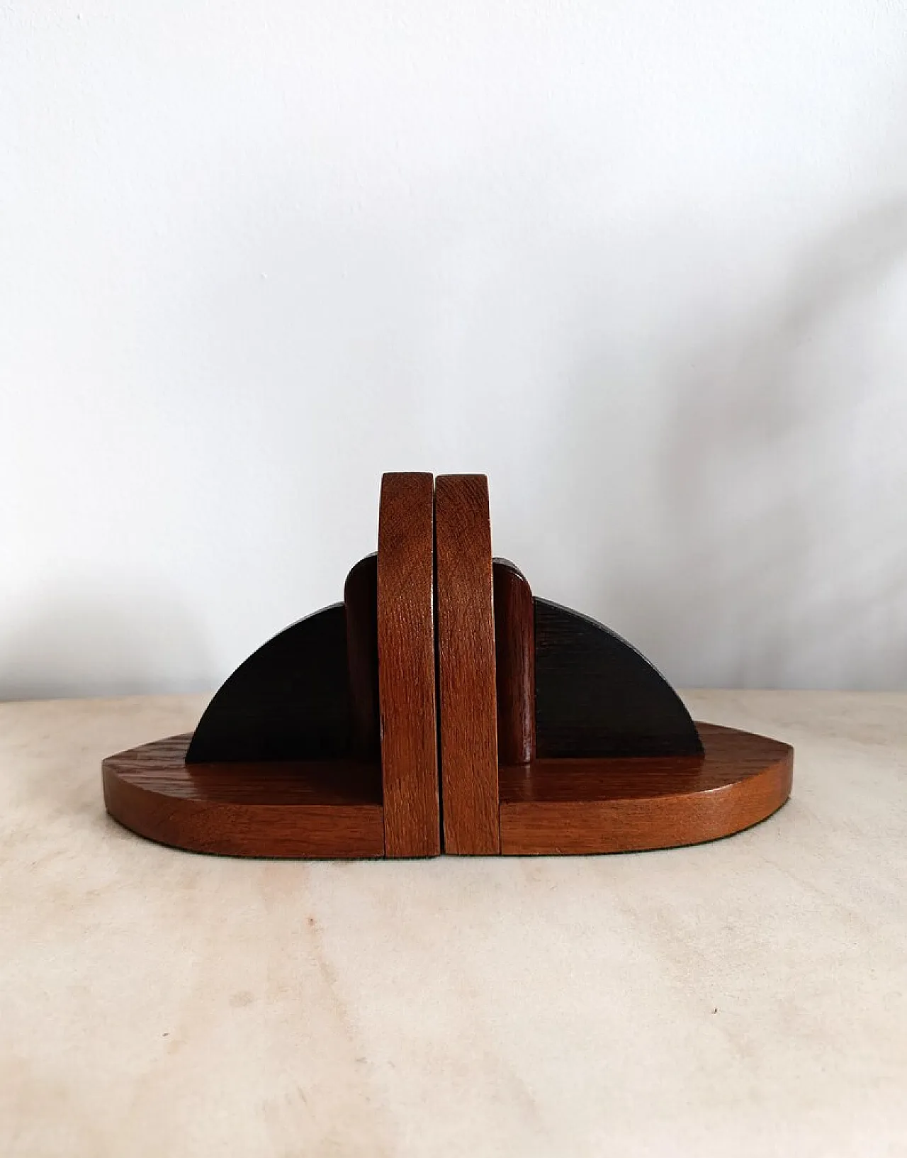 Set of Wooden Art Deco Bookends, 1940s 6