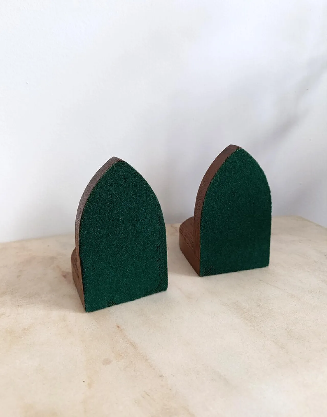 Set of Wooden Art Deco Bookends, 1940s 8