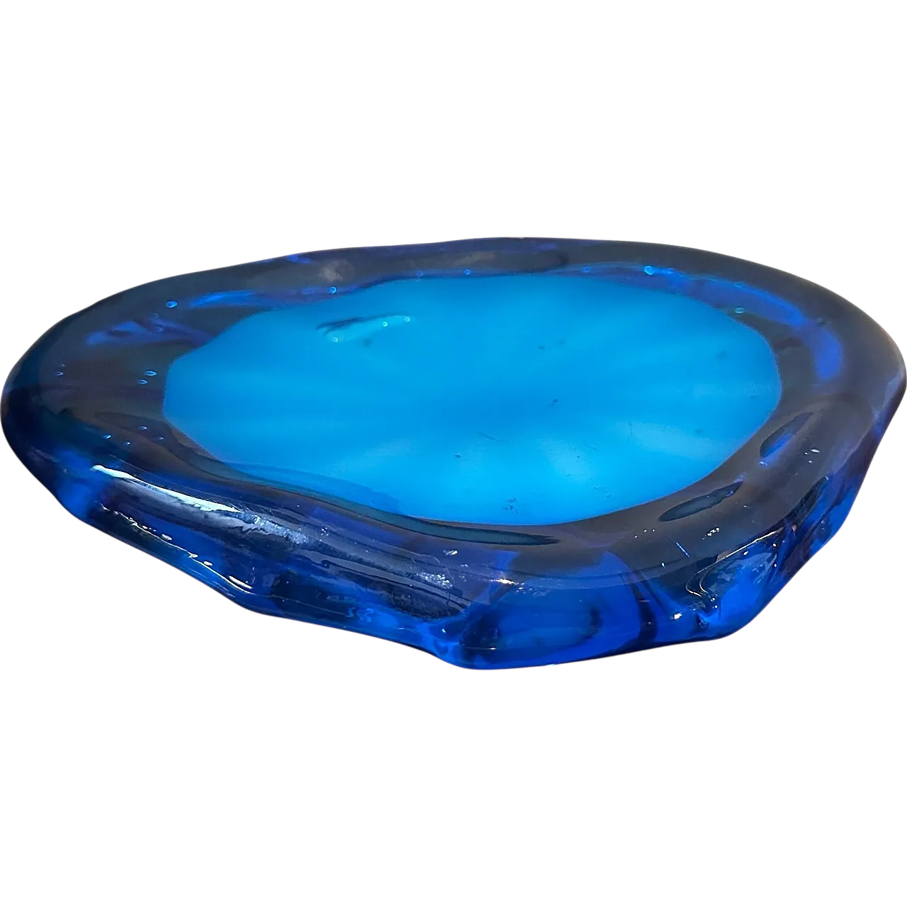 Vide pochette in blue and turquoise Murano glass, 1980s 12