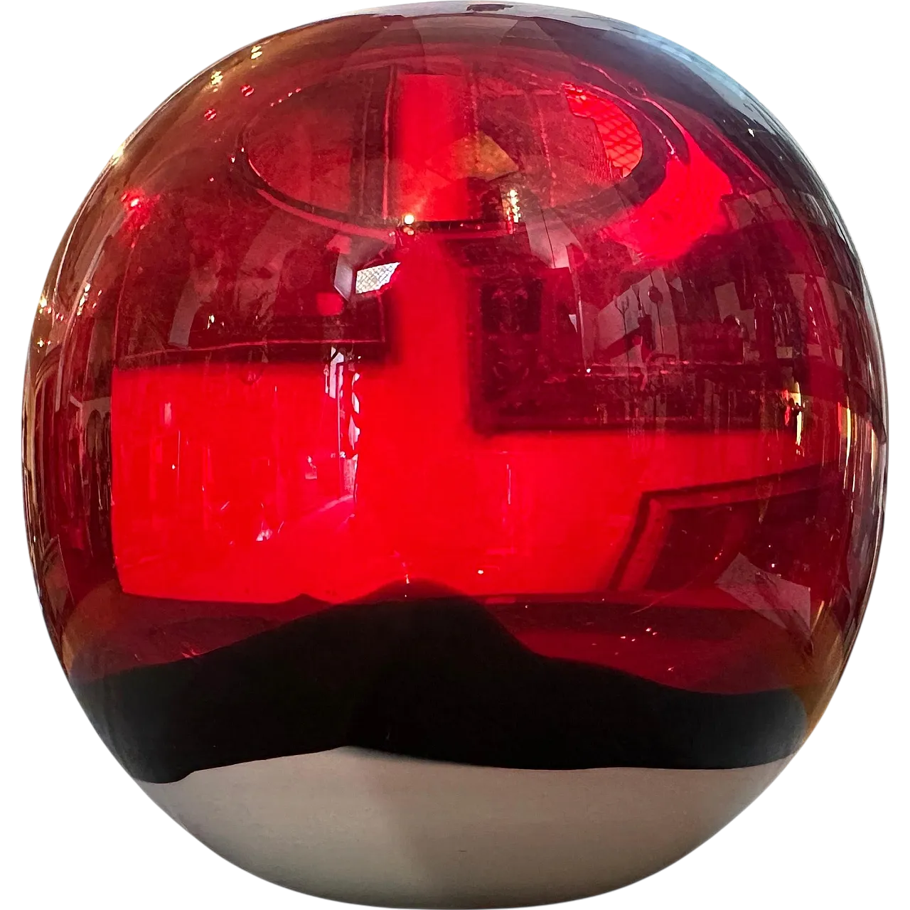 Vaso sferico in vetro di Murano in stile Carlo Moretti, anni '90 9