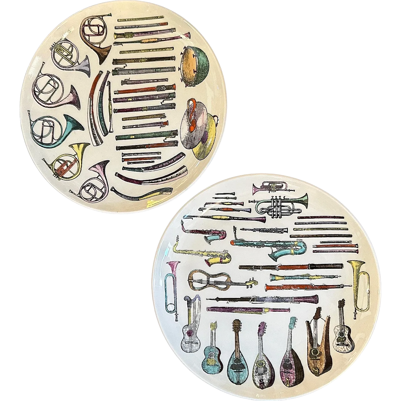 Pair of porcelain plates by Piero Fornasetti, 1960s 11