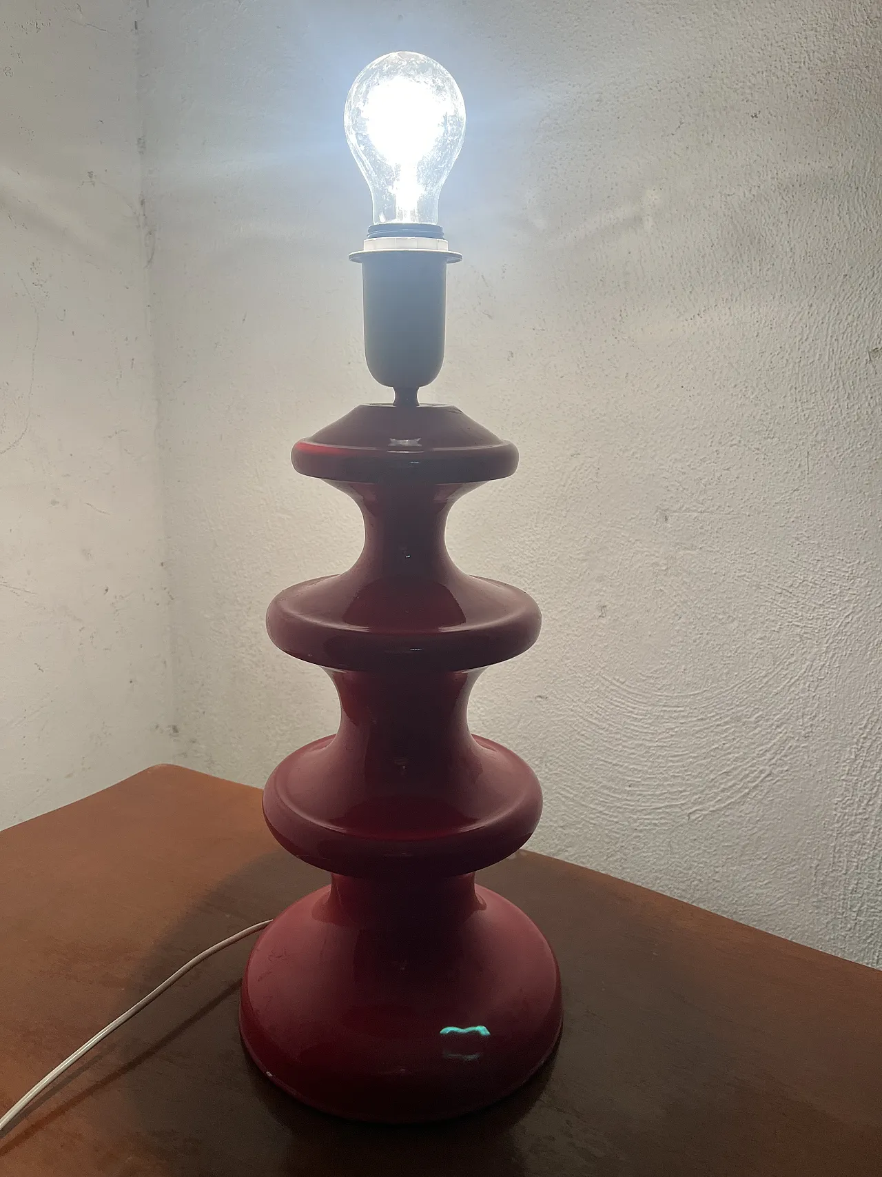 Red metal lamp, 70s 1