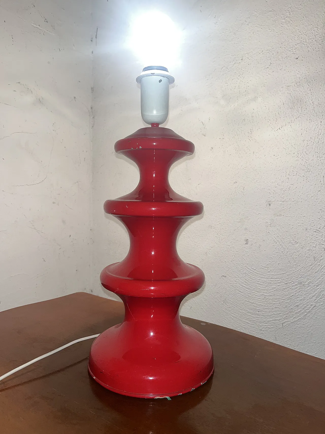 Red metal lamp, 70s 3