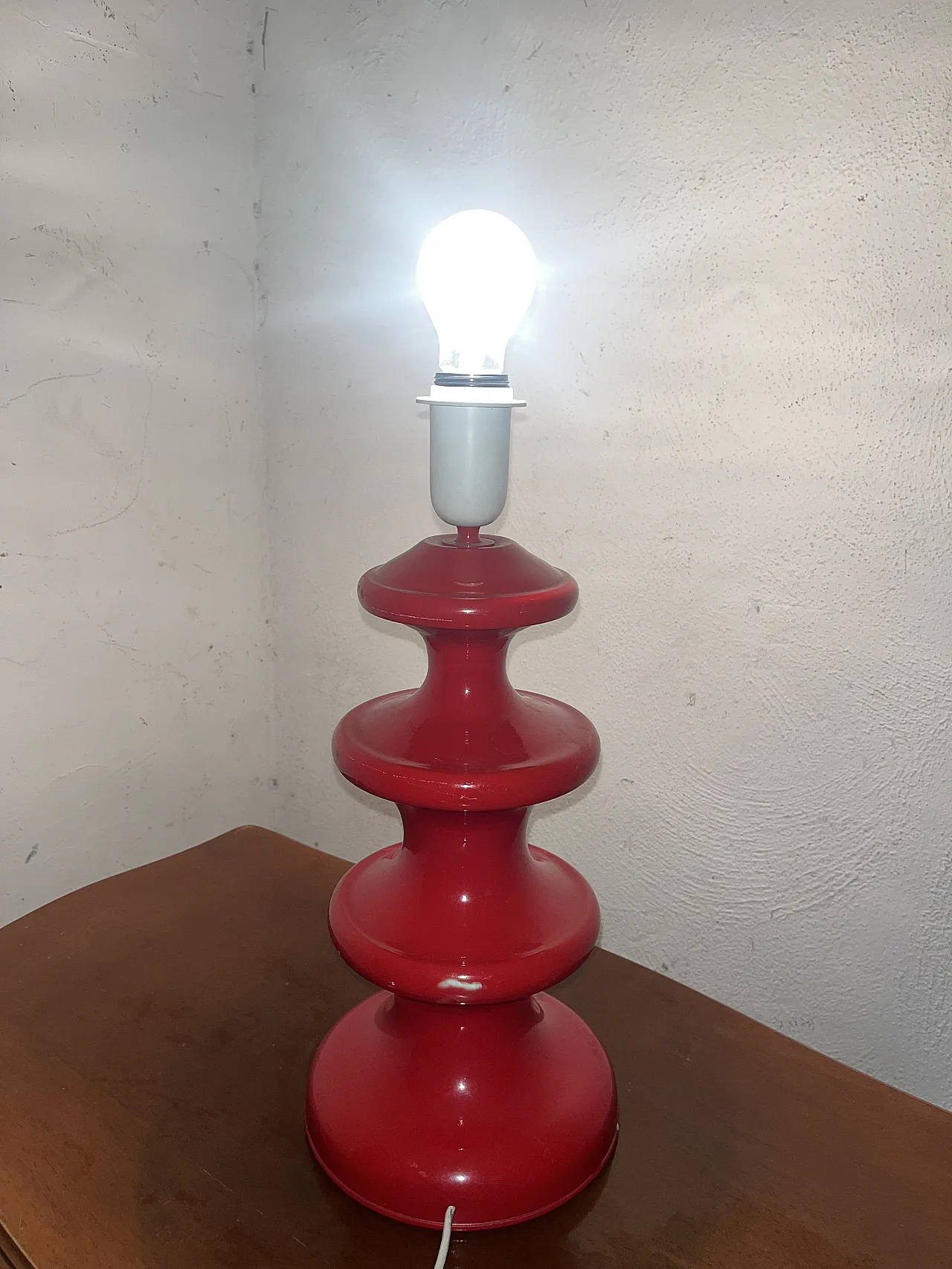 Red metal lamp, 70s 4