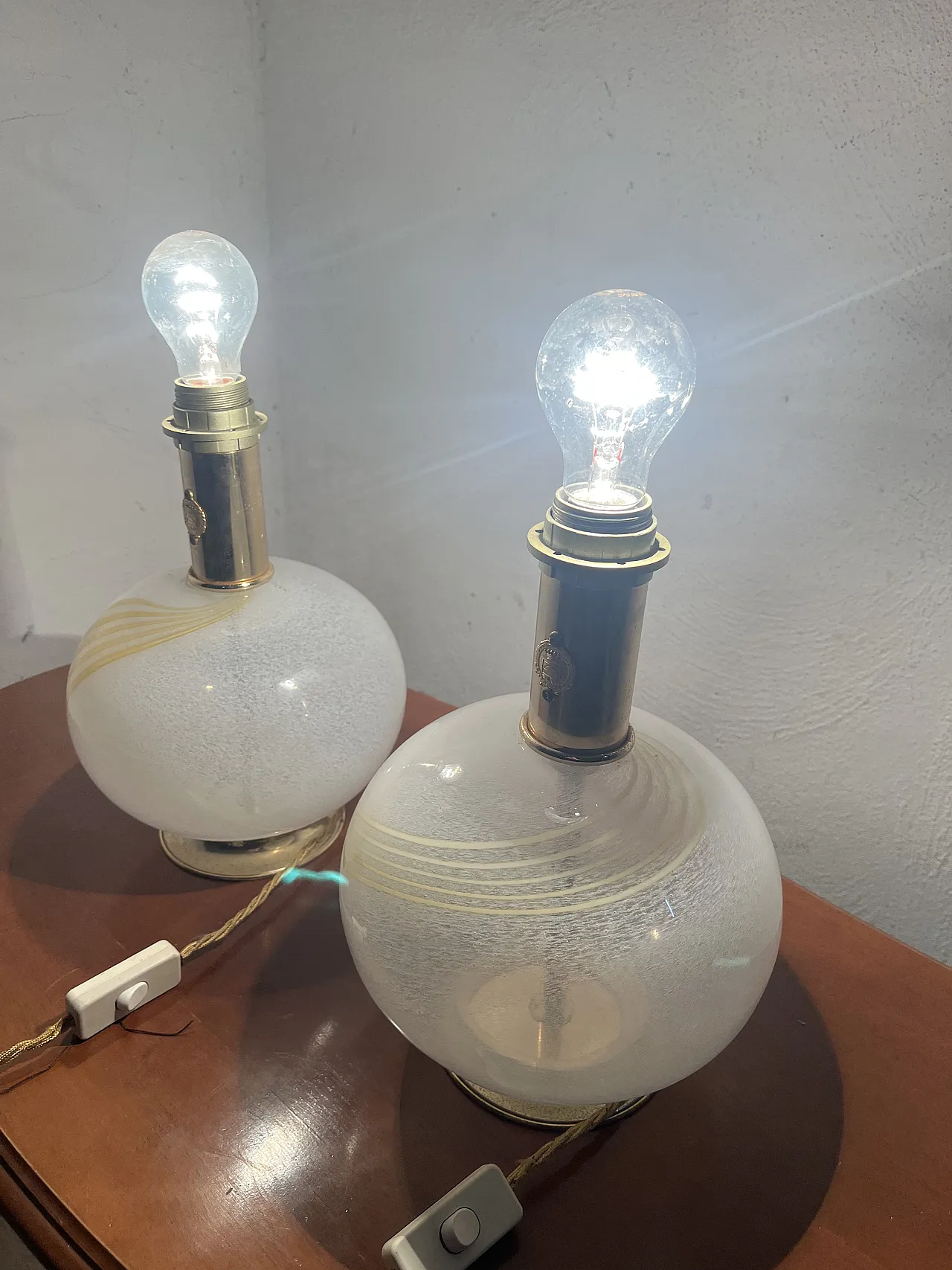 Pair of Murano lamps, 70s 2