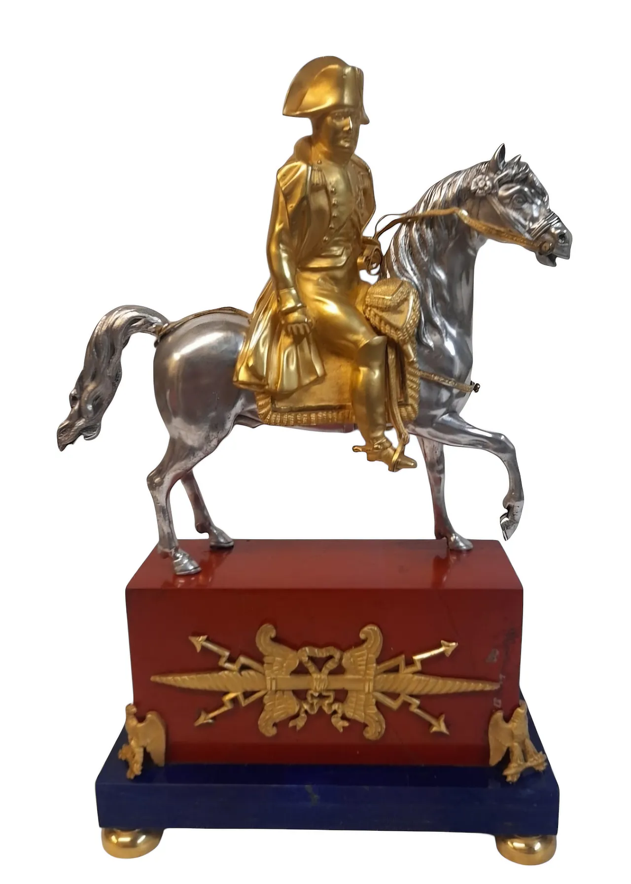 Scultura in bronzo dorato napoleone a cavallo, '800 2