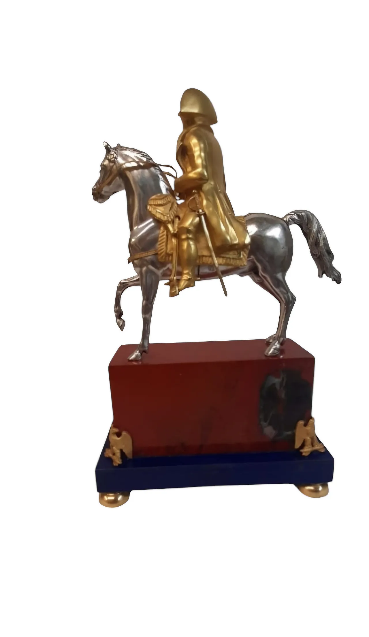 Scultura in bronzo dorato napoleone a cavallo, '800 4