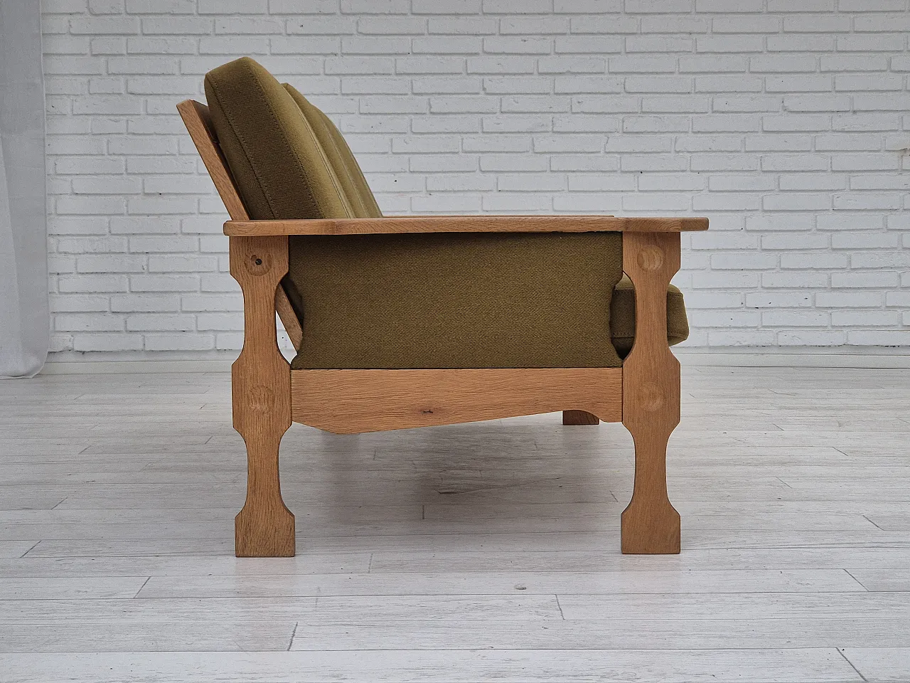 Danish 3 seater sofa furniture wool, 70s 3