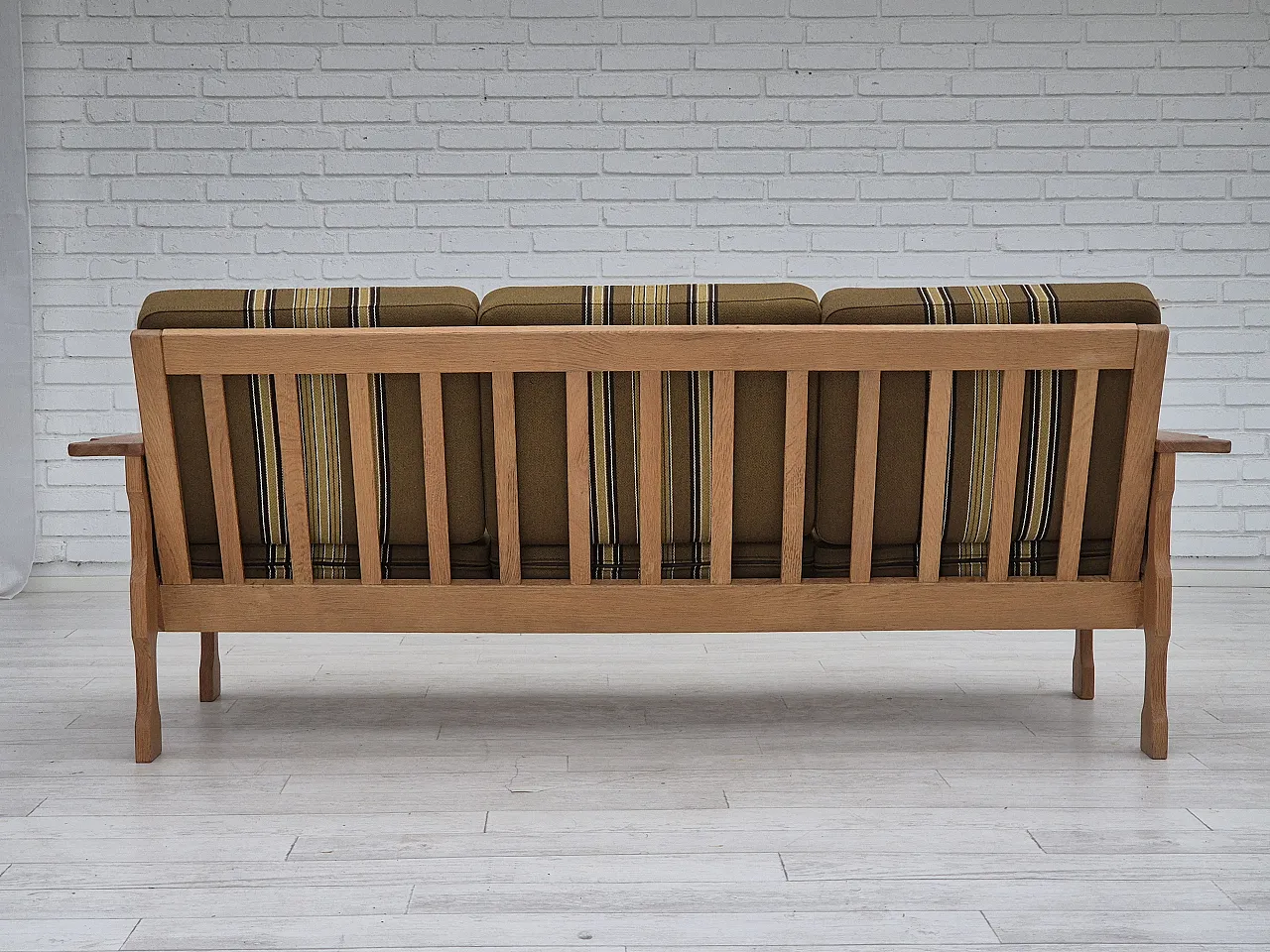 Danish 3 seater sofa furniture wool, 70s 5