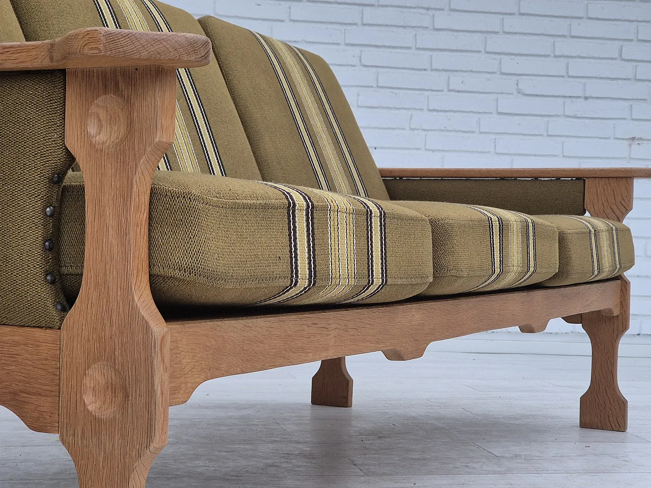 Danish 3 seater sofa furniture wool, 70s 11