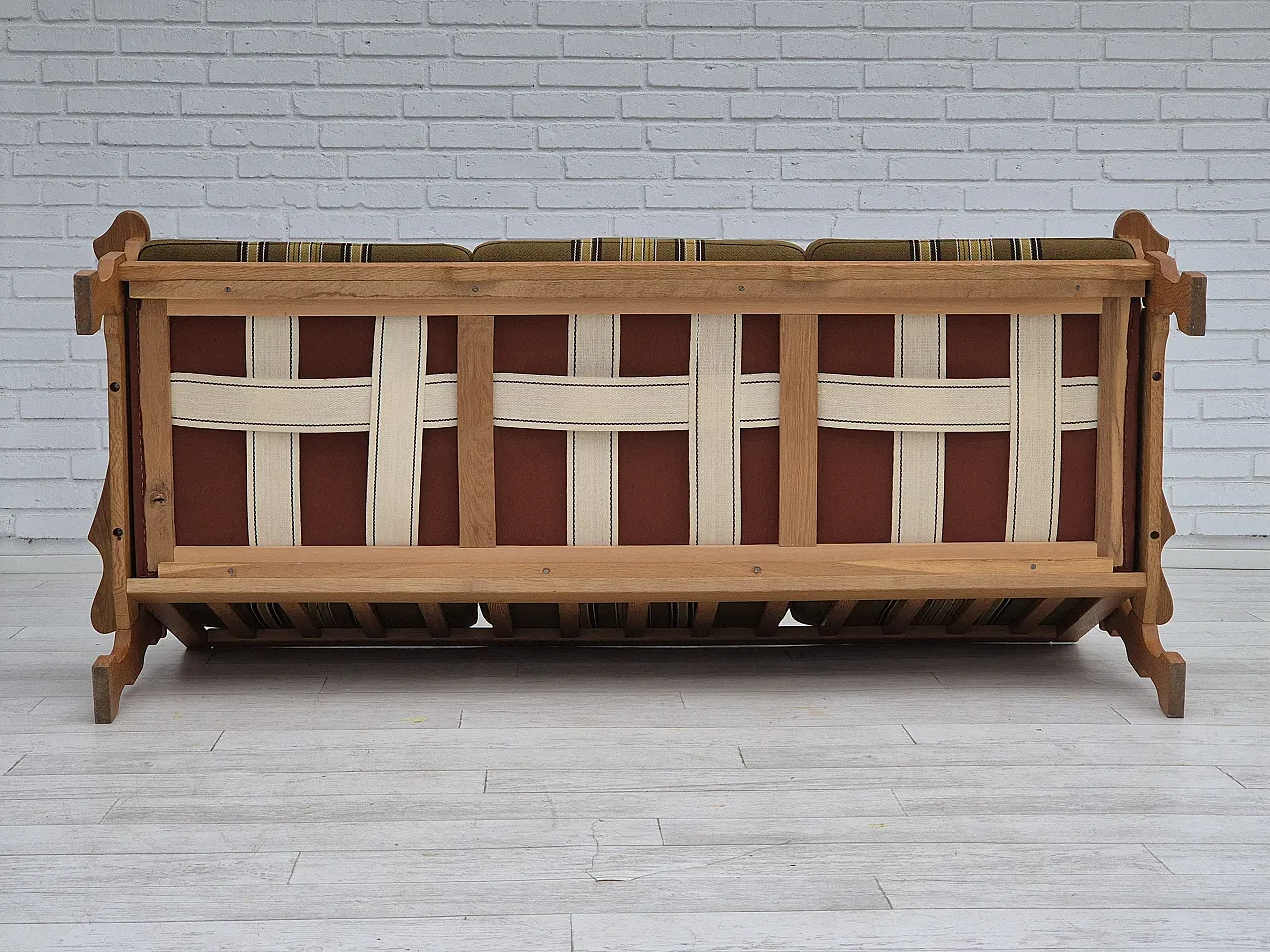 Danish 3 seater sofa furniture wool, 70s 12