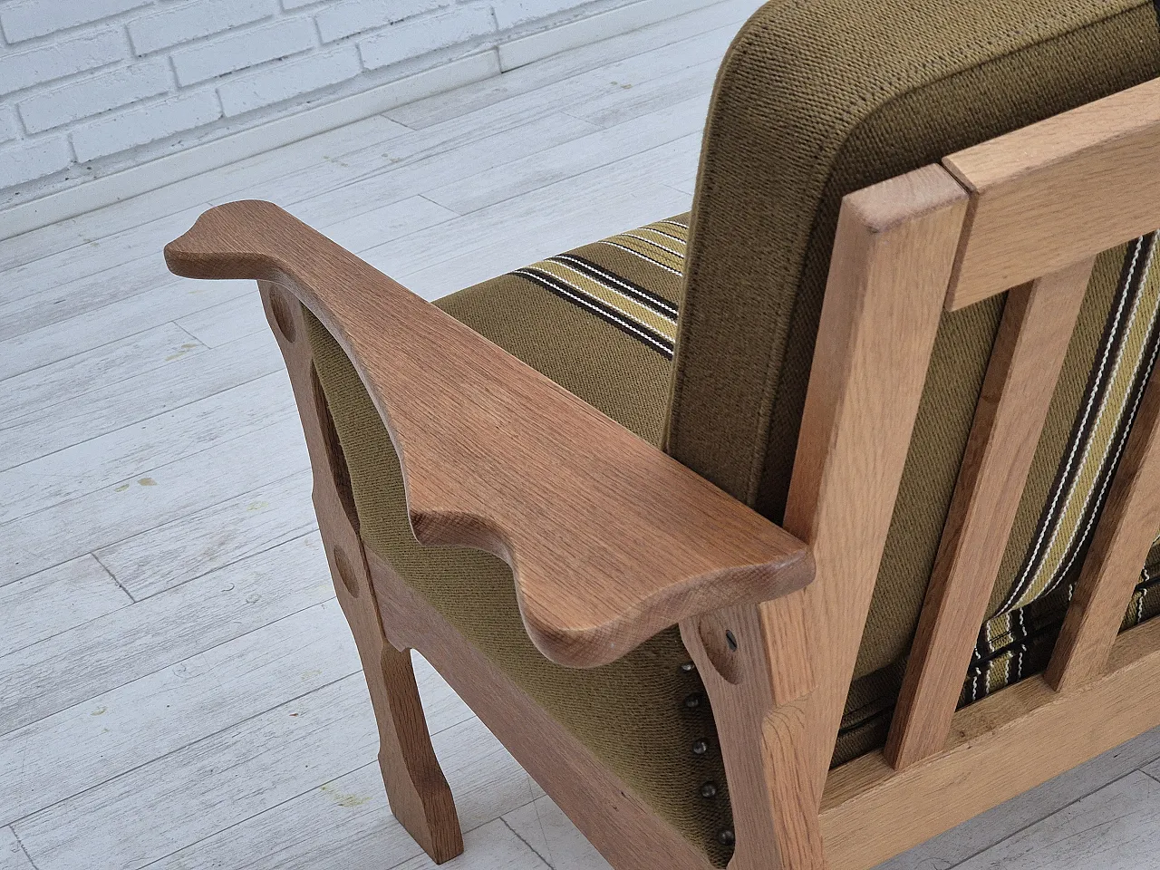 Danish 3 seater sofa furniture wool, 70s 14