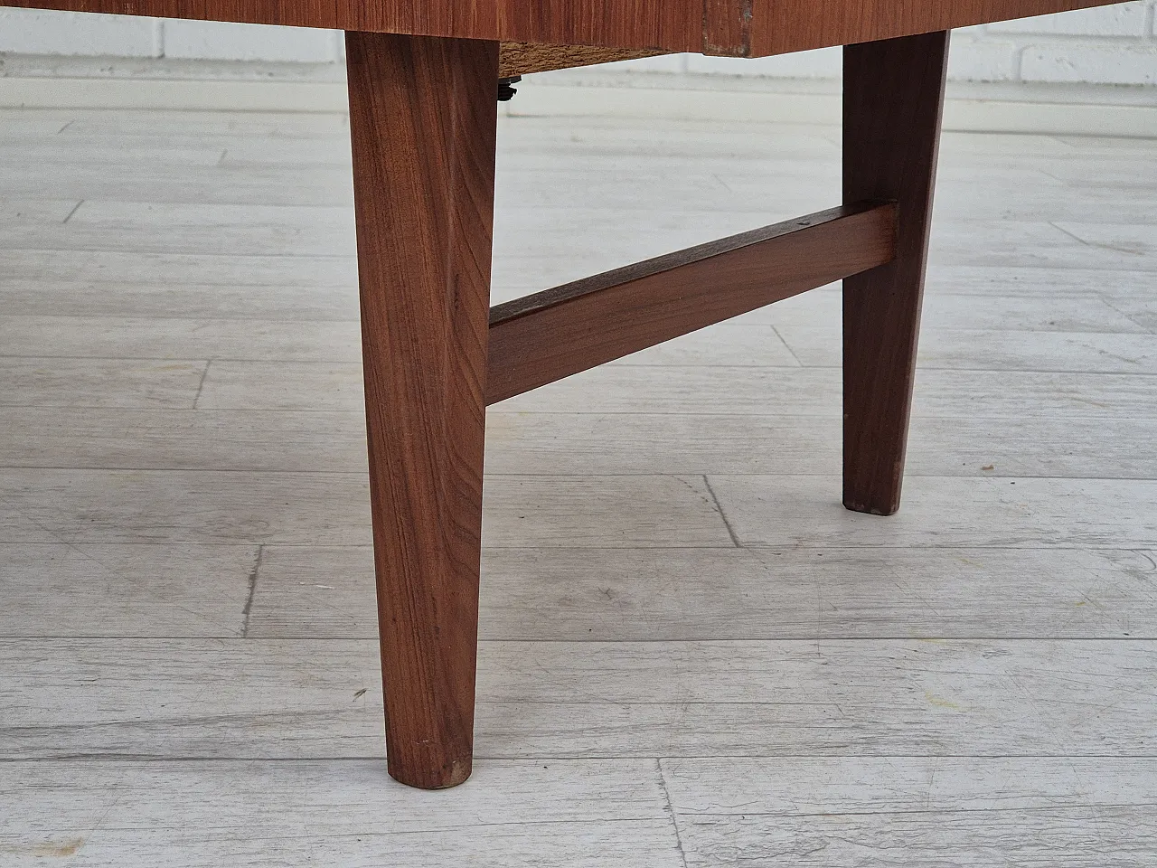 1960s, Danish teak wood desk, drawers, original. 13