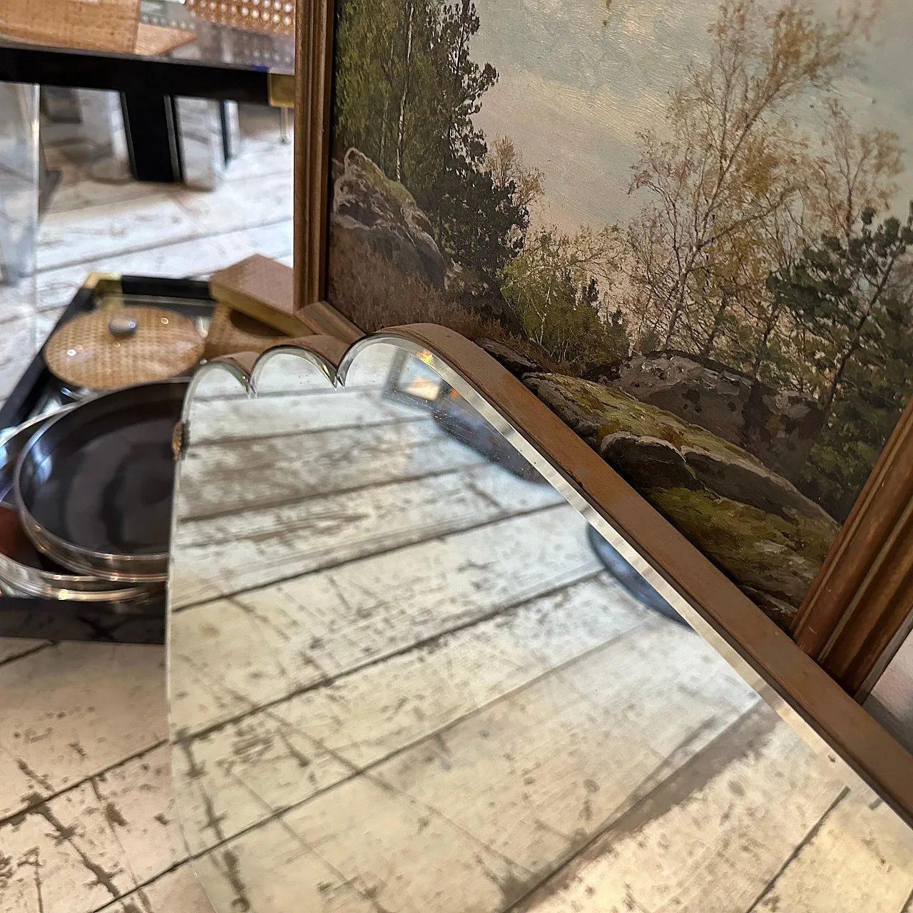 Specchio da parete orizzontale di Gio Ponti, anni '50 10