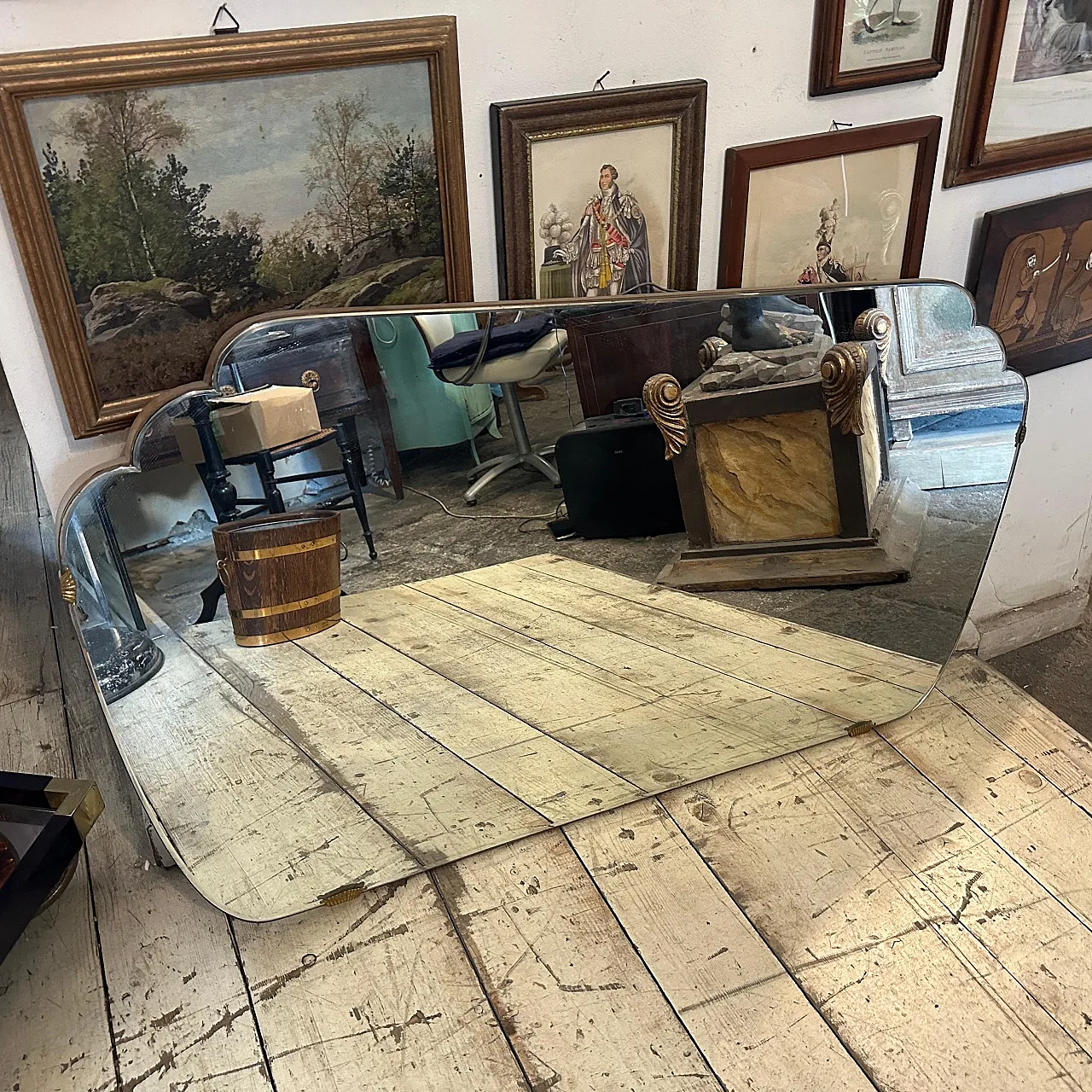 Specchio da parete orizzontale di Gio Ponti, anni '50 12