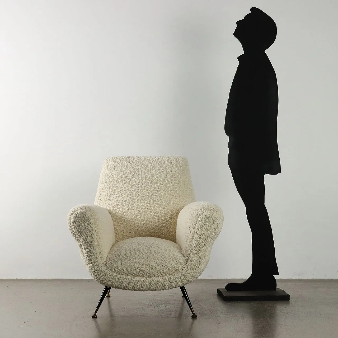 Metal and fabric armchair, mid-20th century 2