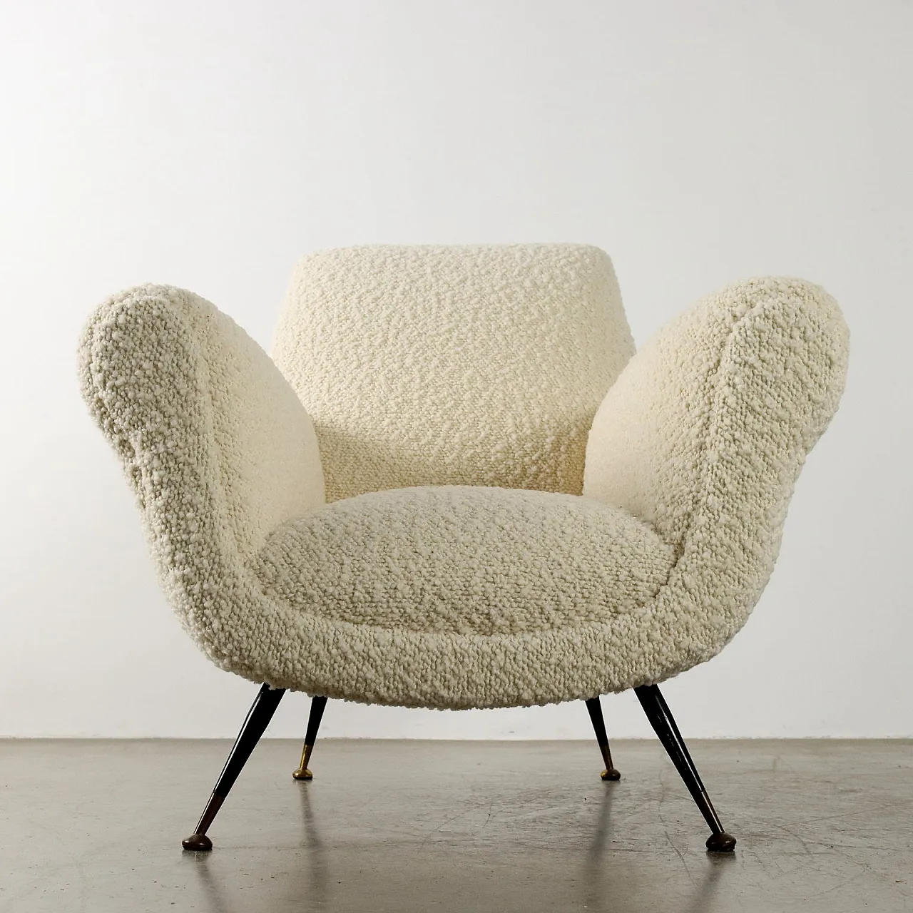Metal and fabric armchair, mid-20th century 4