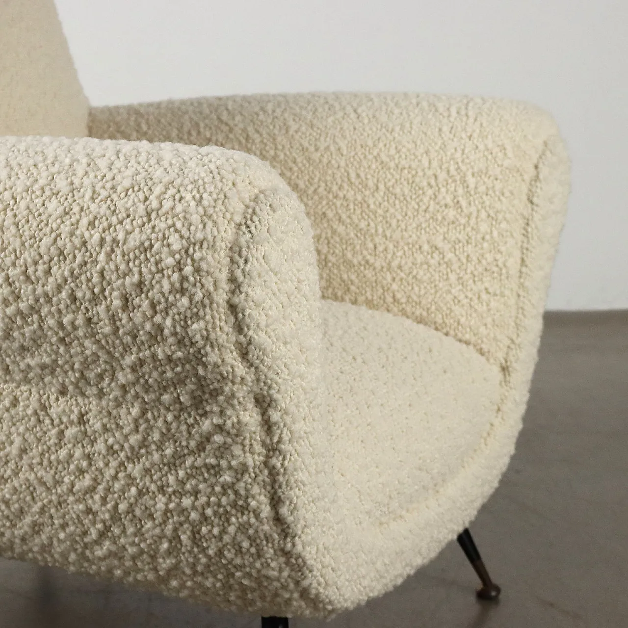 Metal and fabric armchair, mid-20th century 7