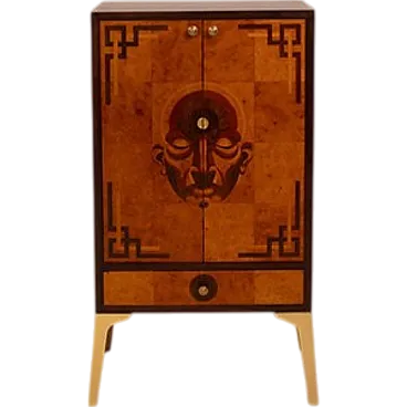 Mobiletto bar in legno di Jacques Leo per JF Gallery, anni 2000