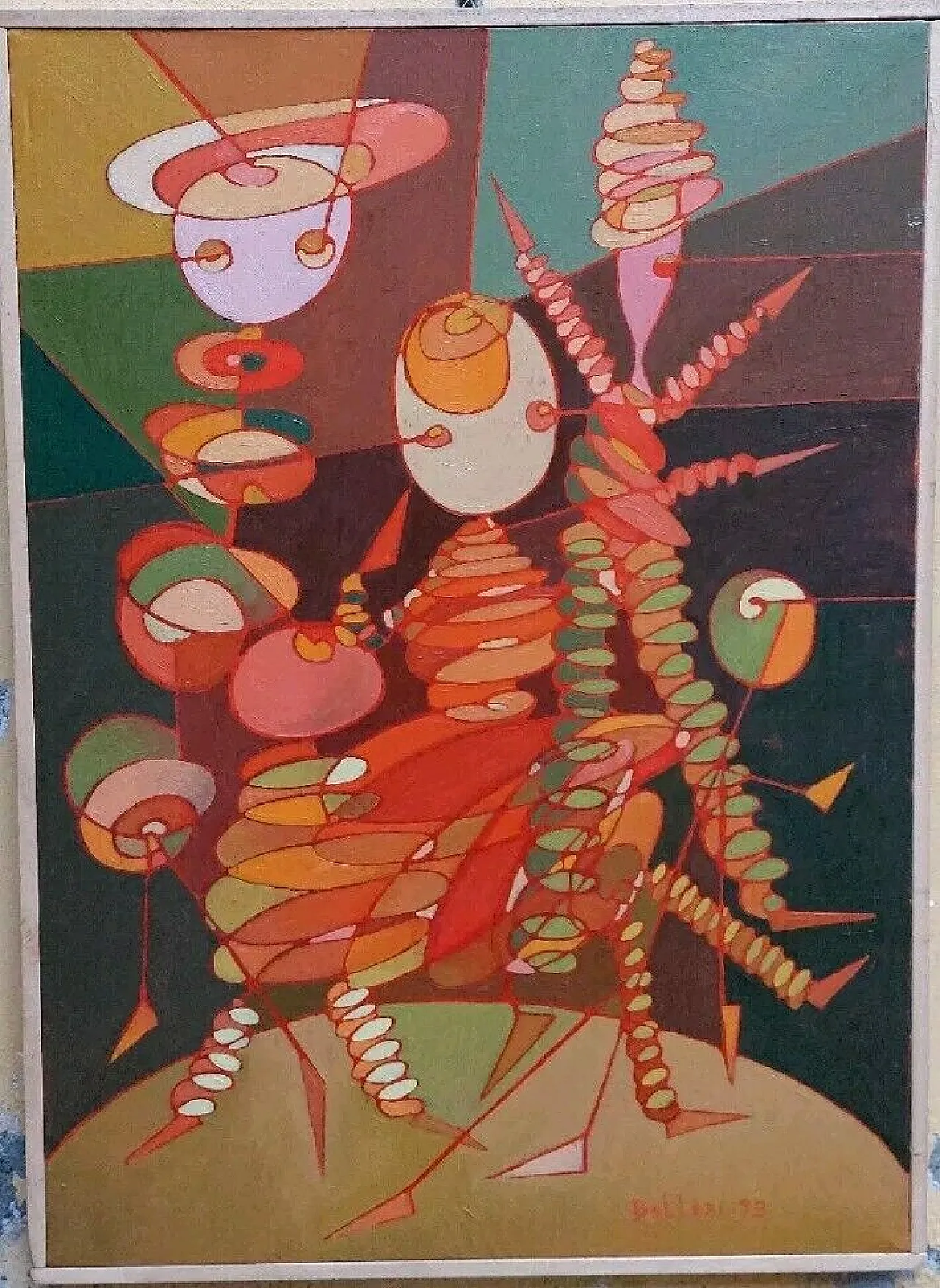 Abstract painting by Franco Balleri, oil on canvas, 1990s 7